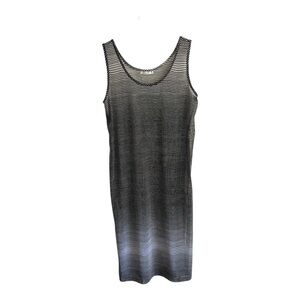 Anne Klein Black and White Striped Swim Coverup